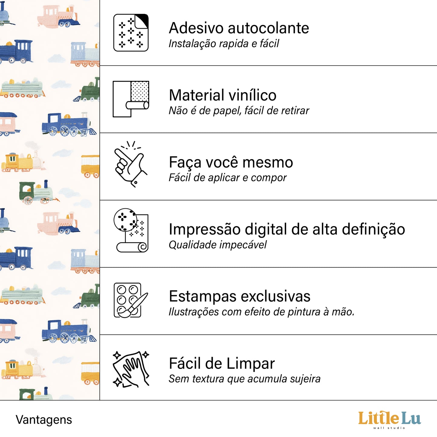 Papel de Parede Infantil - Flying Train