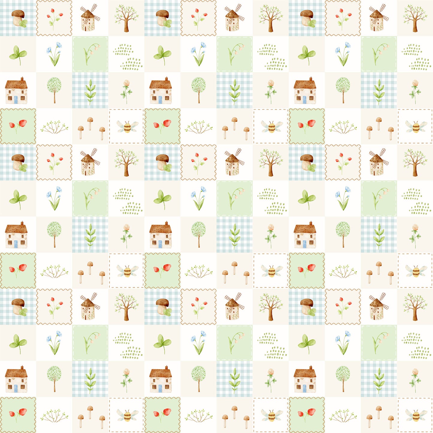 Papel de Parede Adesivo - Litte House Checkered