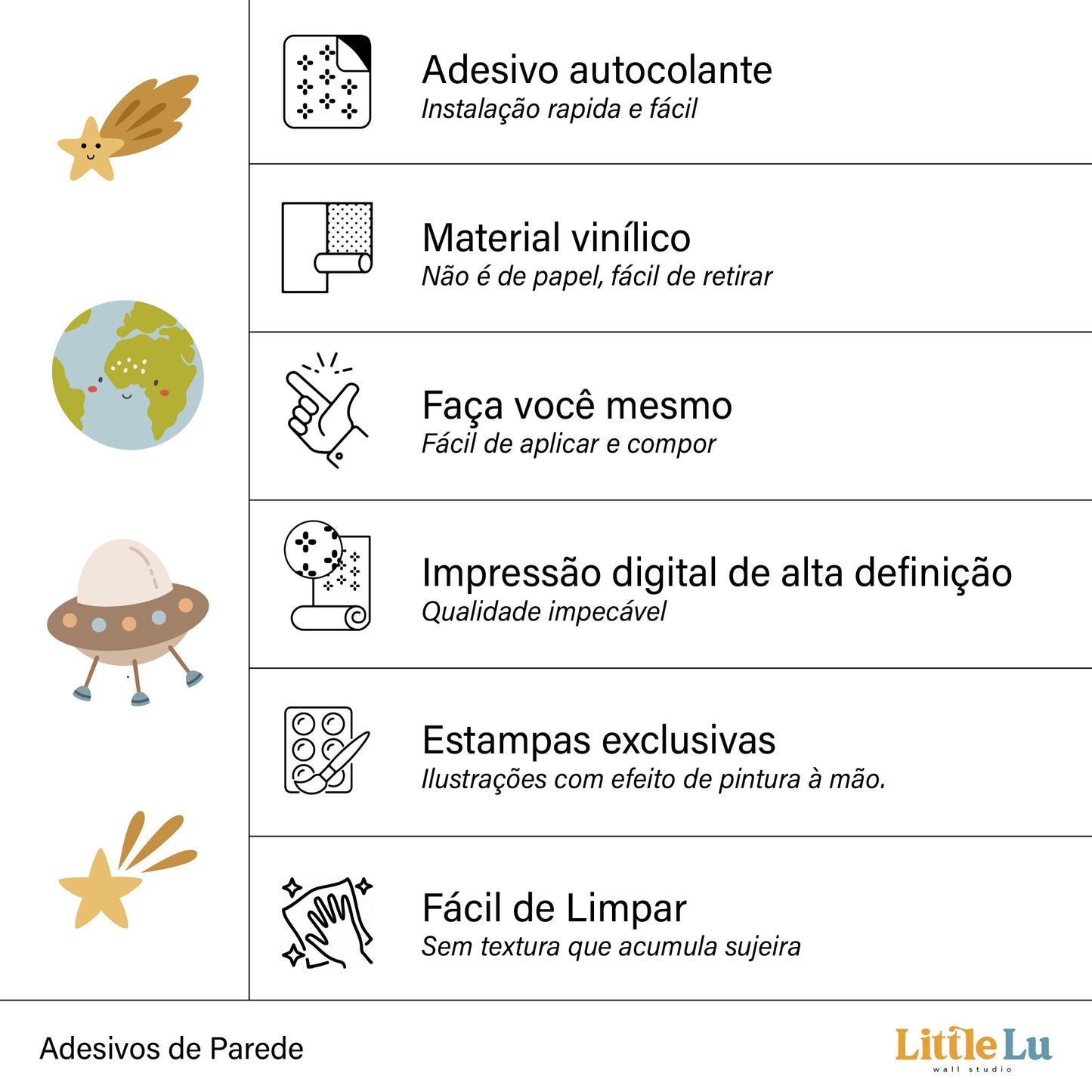 Adesivo de Parede Infantil - Space Explorer