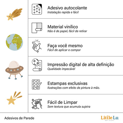Adesivo de Parede Infantil - Space Explorer